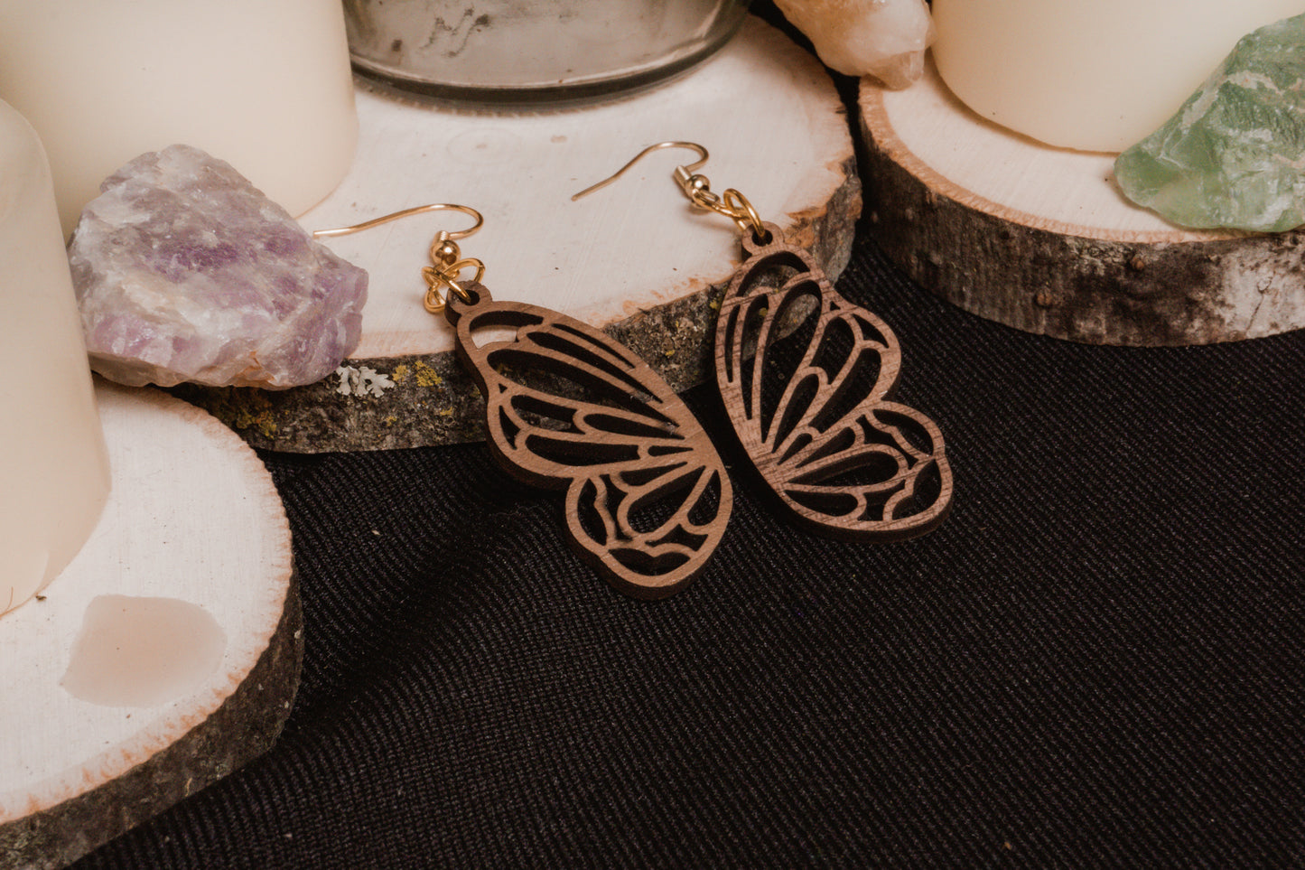 Wooden Butterfly Earrings